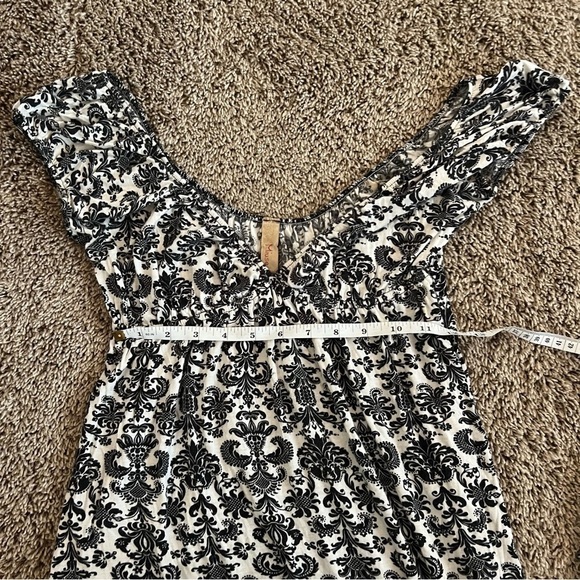 VINTAGE y2k Miuse damask pattern mini dress black and white babydoll size small - Picture 9 of 9